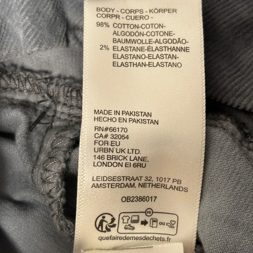We The Free Free People Corduroy Wide Leg Seamed Pants Womens 25‎ Grey Blue